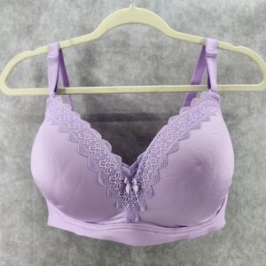Torrid Curve 360 Back Smoothing Wire Free Push Up Plunge Bra Womens 40DDD Purple